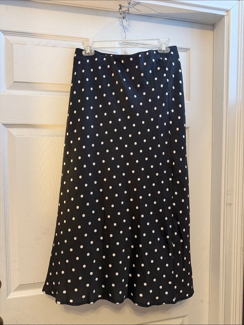 Le Lis Black Maxi Skirt with White Polka Dots